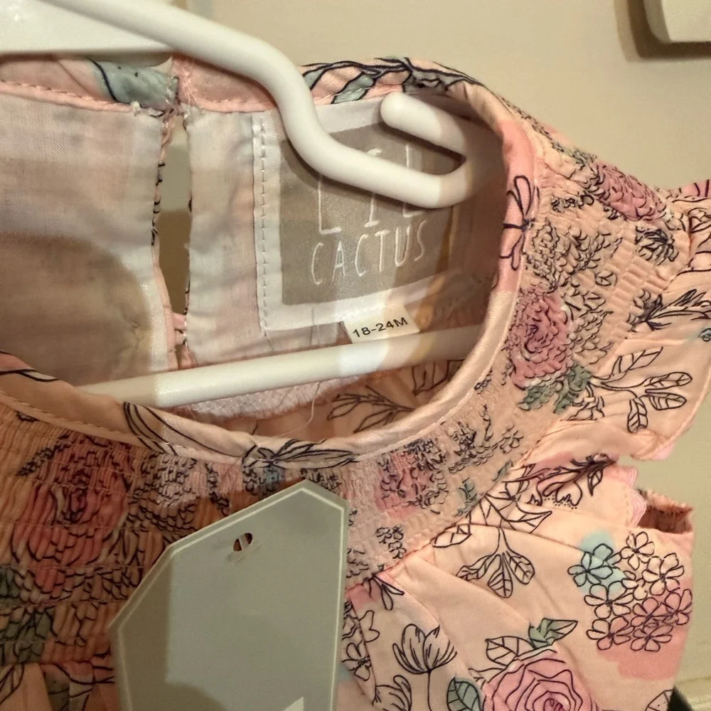 NWT Lil Cactus Smocked Diaper Set